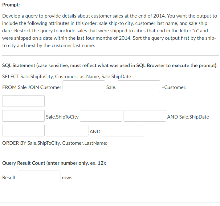 Prompt: Develop a query to provide details about
