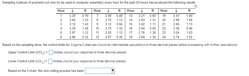 Sampling 4 pieces of precision-cut wire (to be