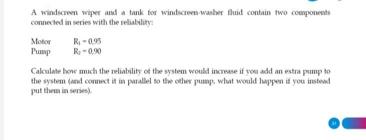 A windscreen wiper and a tank for