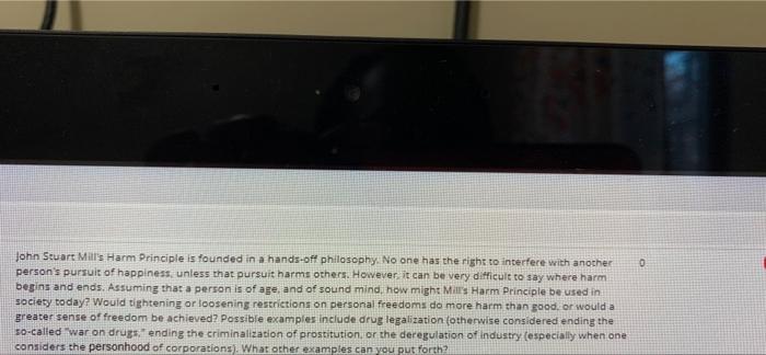 John Stuart Mill's Harm Principle is founded in a