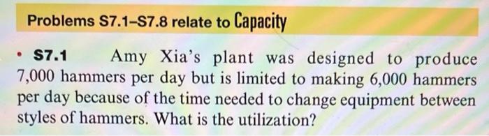 7.1 ) Amy Xia's plant was designed - to produce