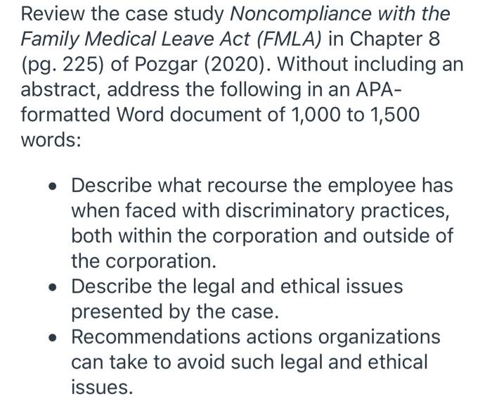 help Review the case study Noncompliance with the