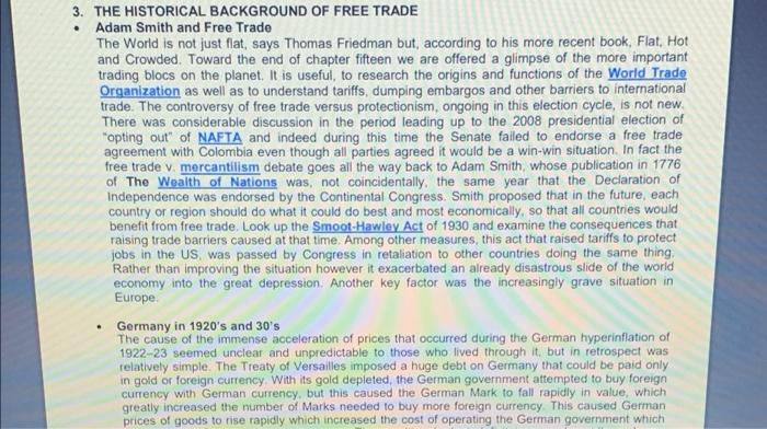 . 3. THE HISTORICAL BACKGROUND OF FREE TRADE Adam