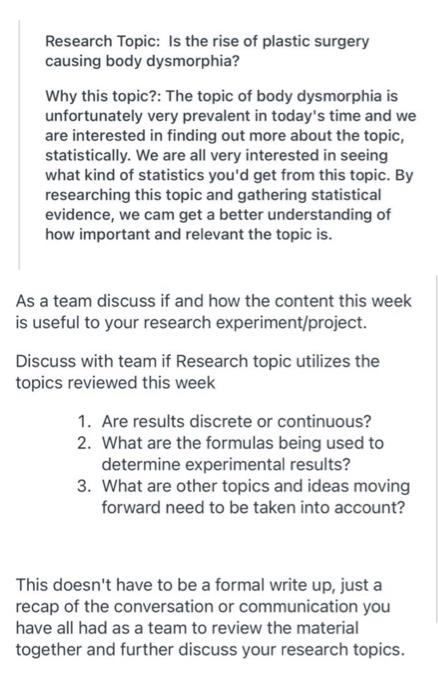 Research Topic: Is the rise of plastic surgery