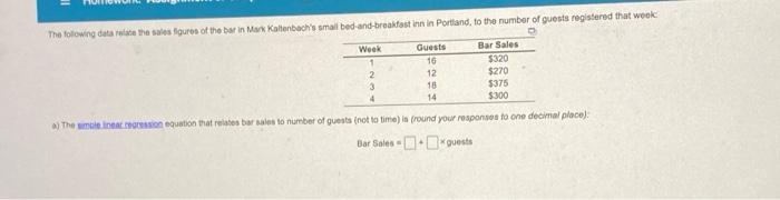 II The following data relate the sales figures of