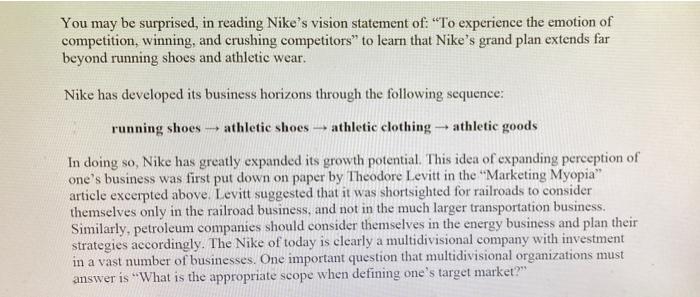 You may be surprised, in reading Nike's vision