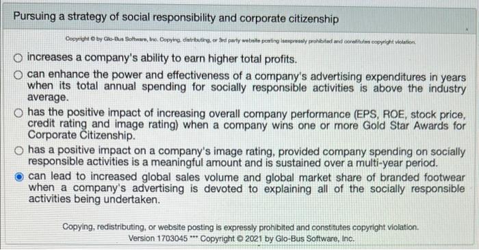 Pursuing a strategy of social responsibility and