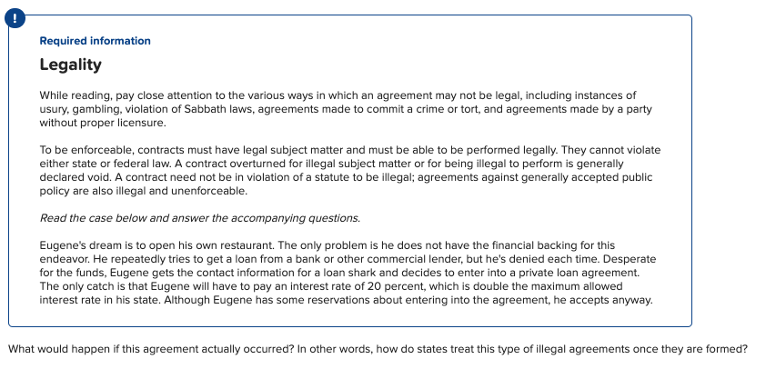 Required information Legality While reading, pay