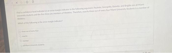 Find a confidence level indicator or an ecror