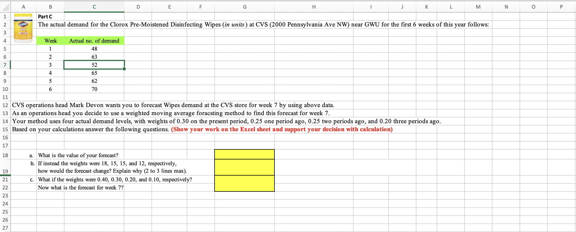 A B D E F G H I j K L M N 0 Part C 1 2 CLOROX The