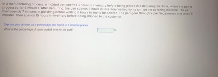 urgent in a manufacturing process, a molded part