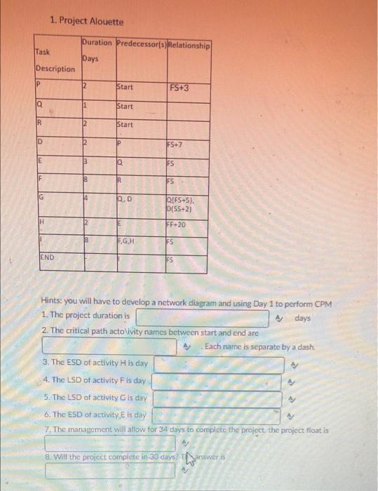 Hi guys, I need the answer ASAP please 1. Project