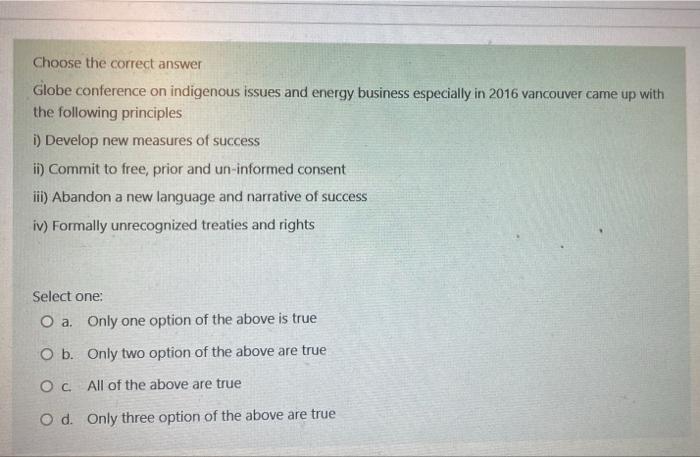 Choose the correct answer Globe conference on