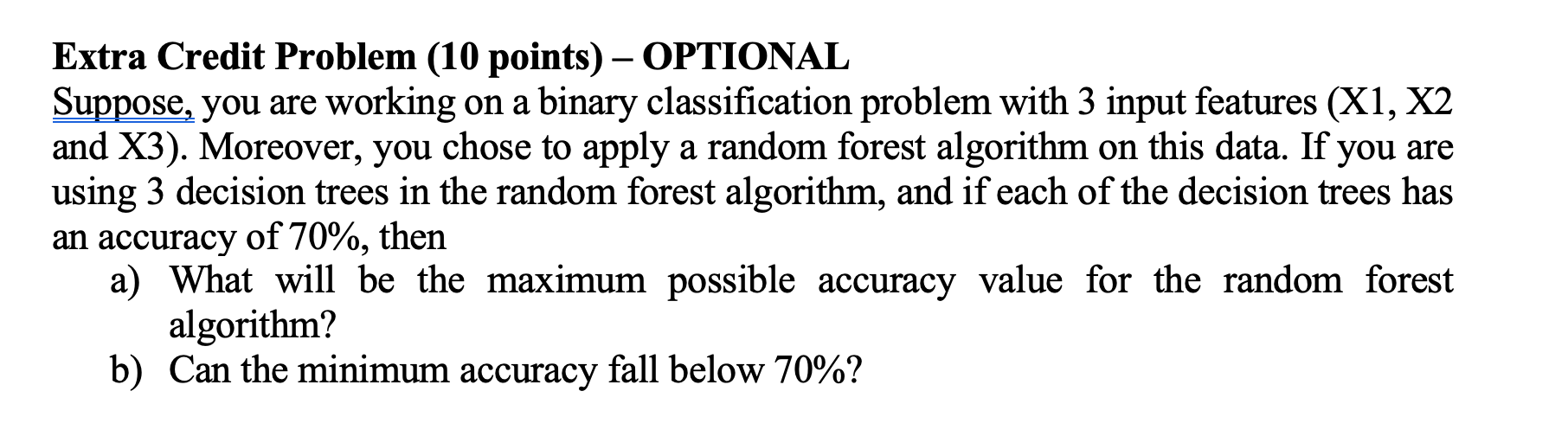 - Extra Credit Problem (10 points) OPTIONAL