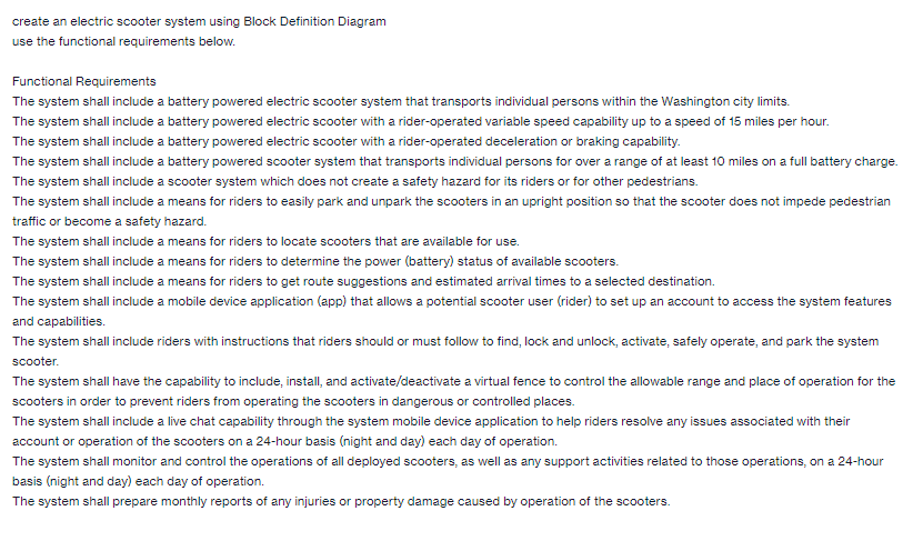 create an electric scooter system using Block