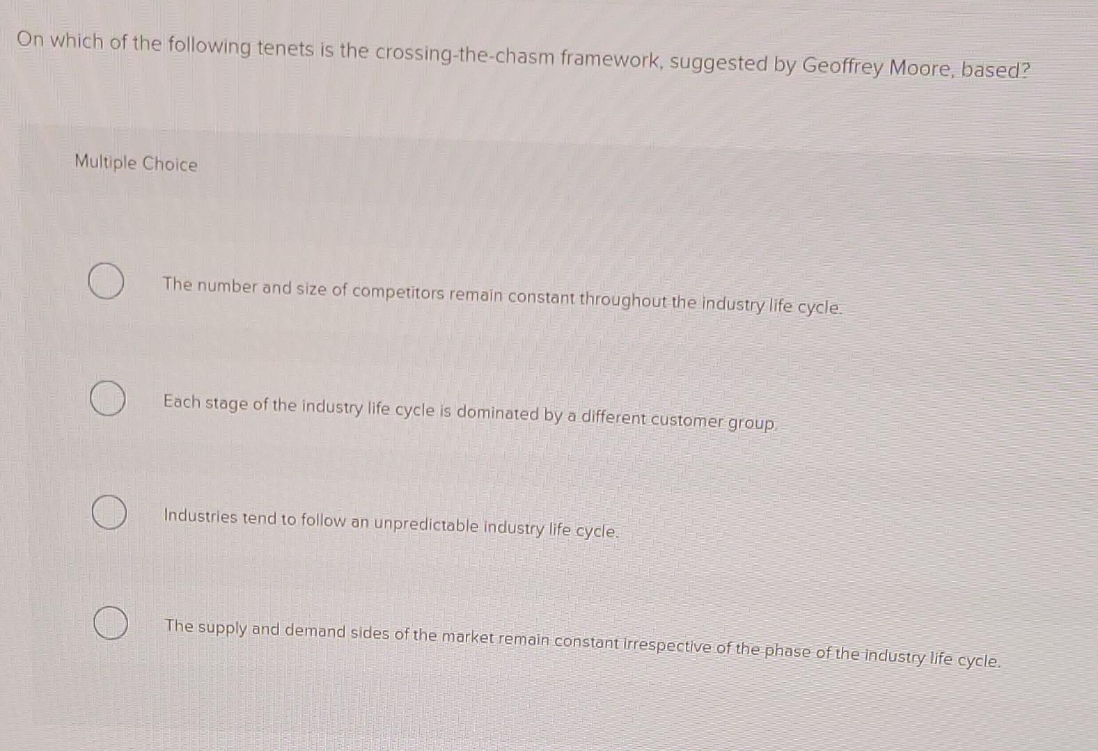 On which of the following tenets is the