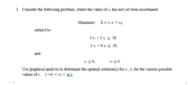 2. Consider the following problem, where the