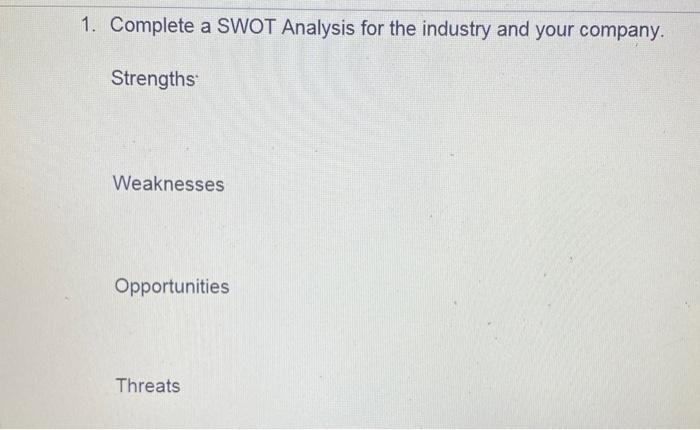 swot anlalysis answer must be for cosmetics