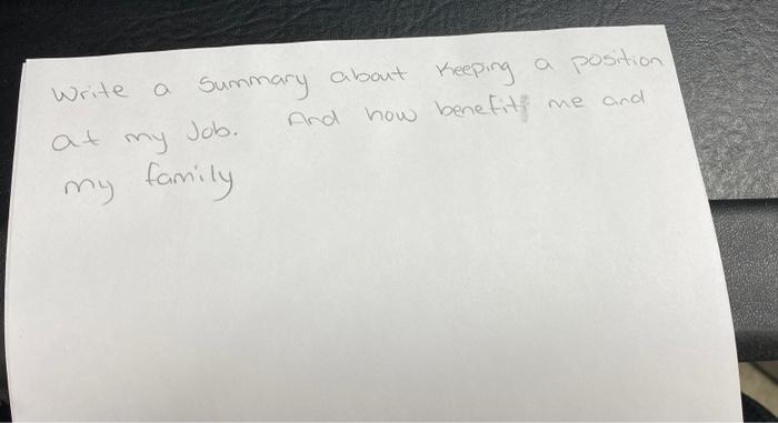 a position about keeping me and Write a summary