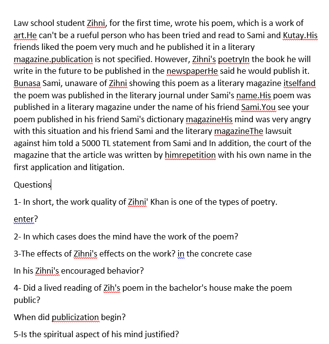 Law school student Zihni, for the first time,