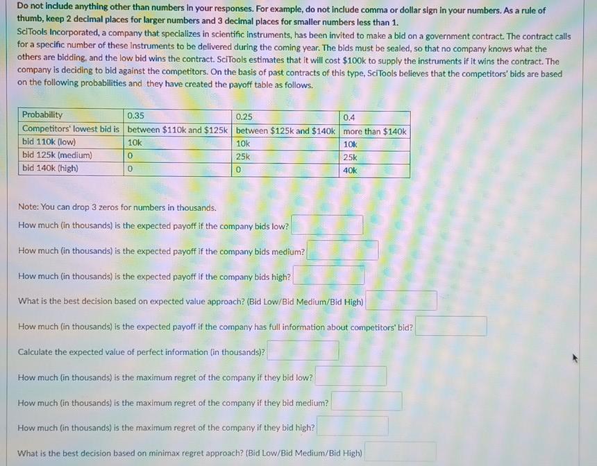 Do not include anything other than numbers in