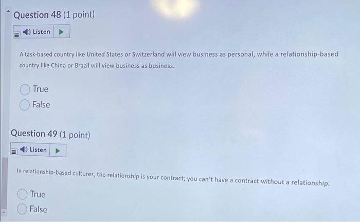 Question 48 (1 point) Listen A task-based country