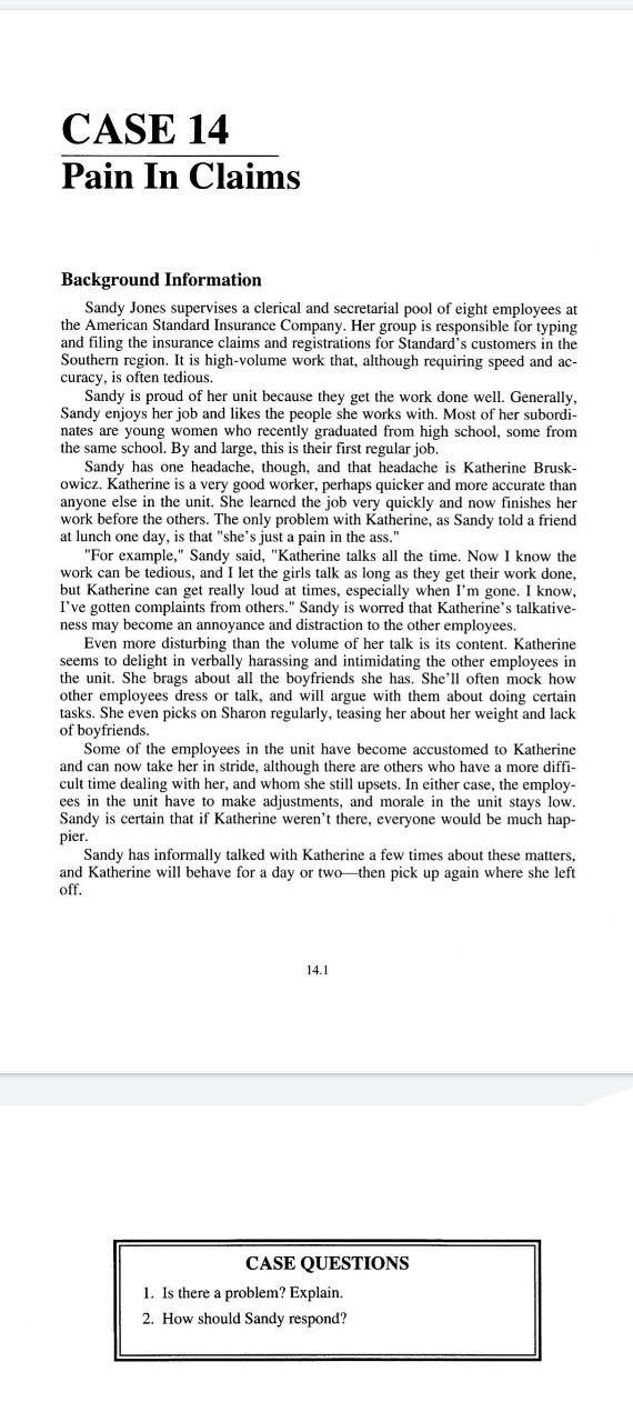 CASE 14 Pain In Claims the others. 