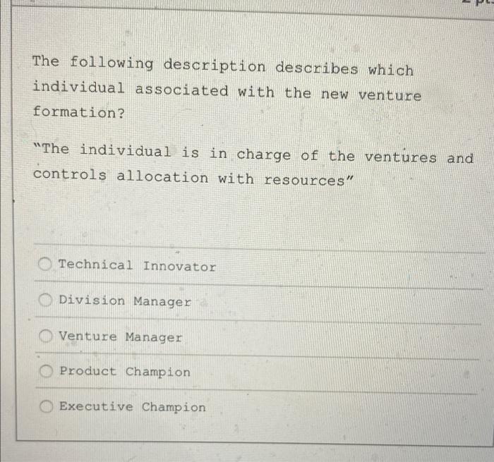 The following description describes which