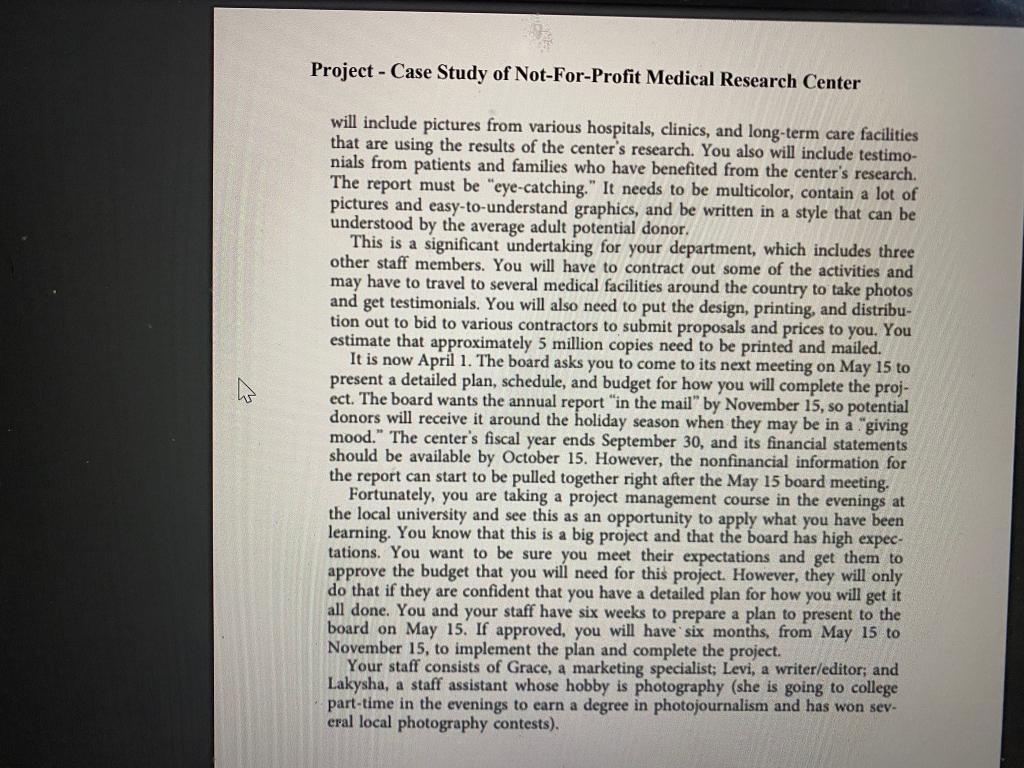 Project - Case Study of Not-For-Profit Medical