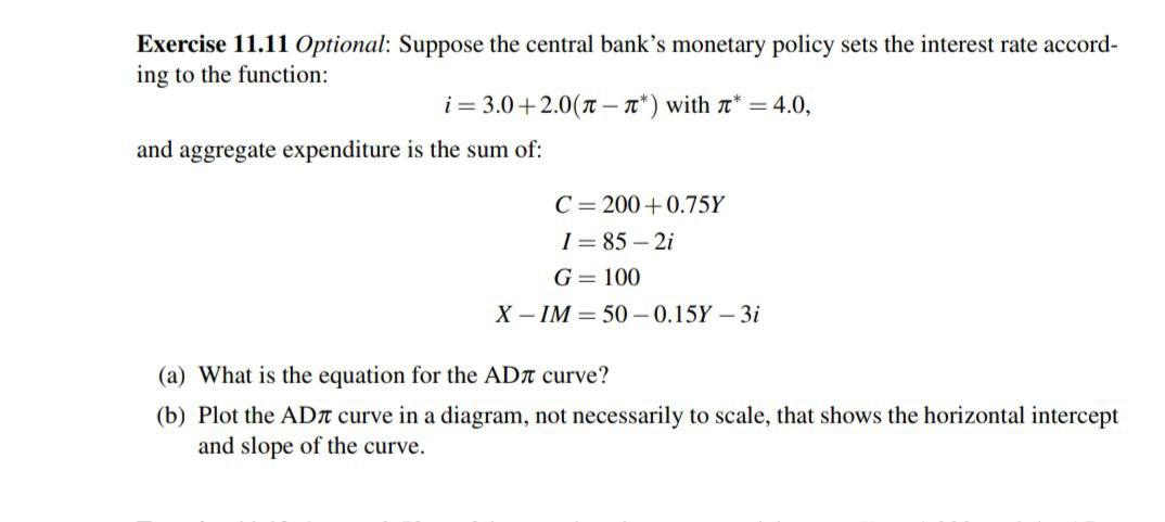 Exercise 11.11 Optional: Suppose the central