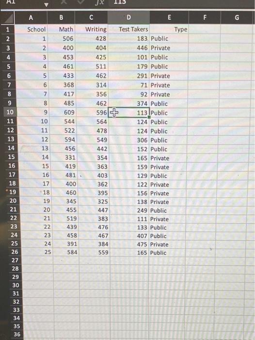 JX E F G A School 1 Type 2 3 1 2 3 4 B Math 506