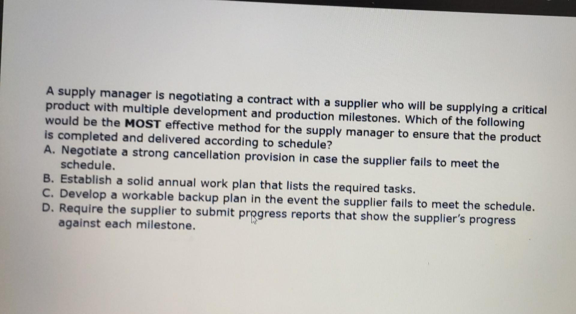 explain why in a paragraph A supply manager is