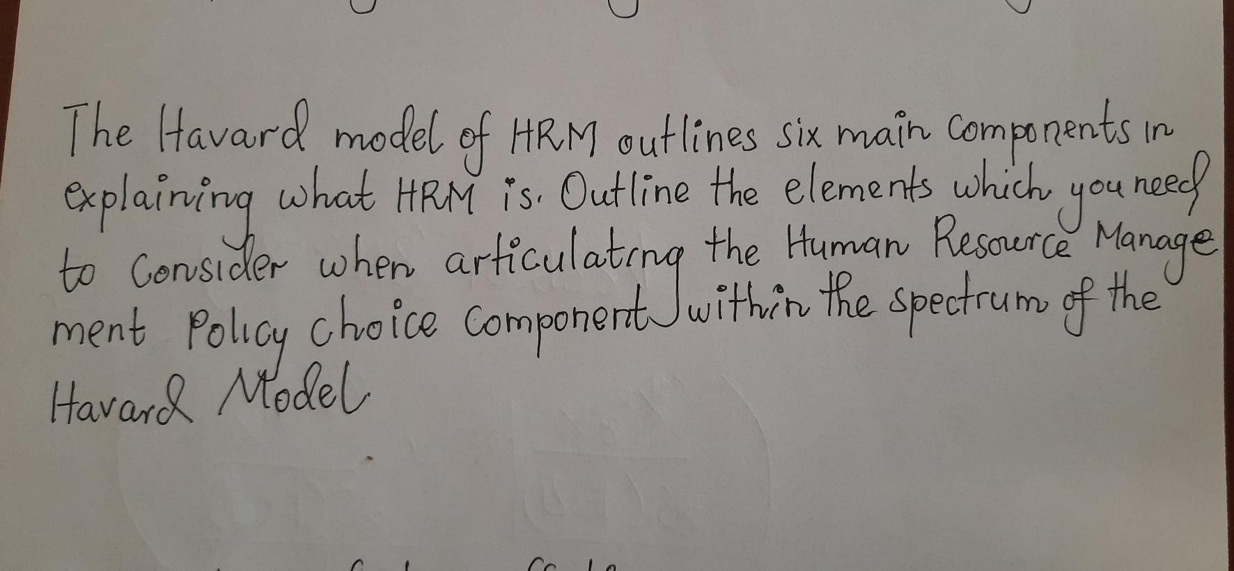 u explaining you need The Havard model of HRM