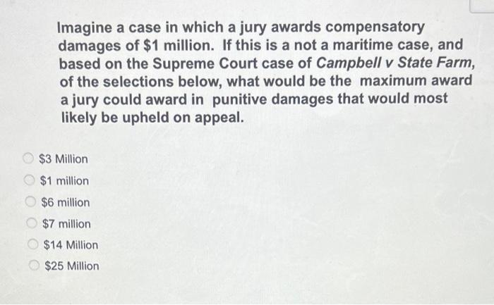 Imagine a case in which a jury awards