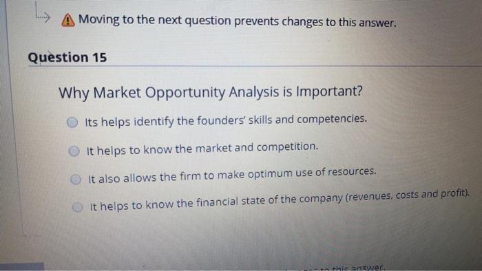 Moving to the next question prevents changes to