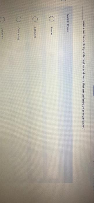 values are the explicitly stated values and norms