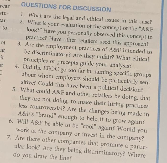 QUESTIONS FOR DISCUSSION year stu- Par- - to ot