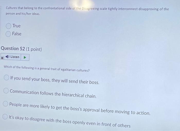 Cultures that belong to the confrontational side