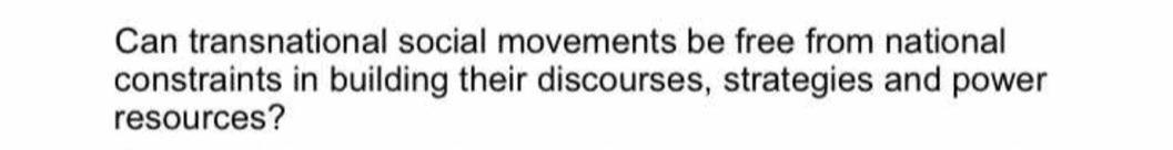 Can transnational social movements be free from