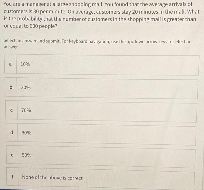 You are a manager at a large shopping mall. You
