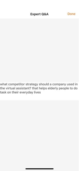 Expert Q&A Done what competitor strategy should a