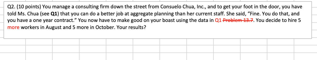 Q2. (10 points) You manage a consulting firm down