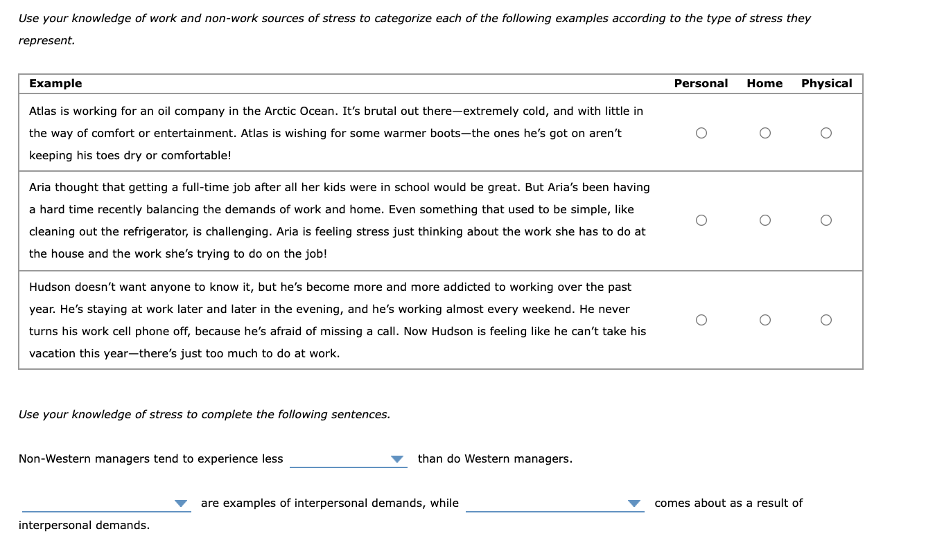 Use your knowledge of work and non-work sources