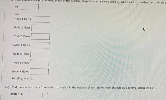 Consider the following transshipment network for