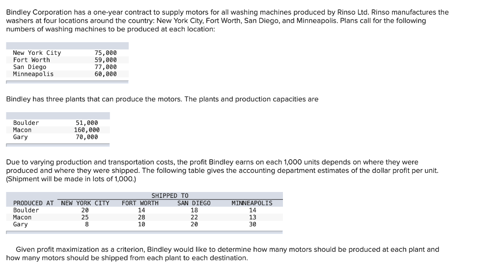 Bindley Corporation has a one-year contract to
