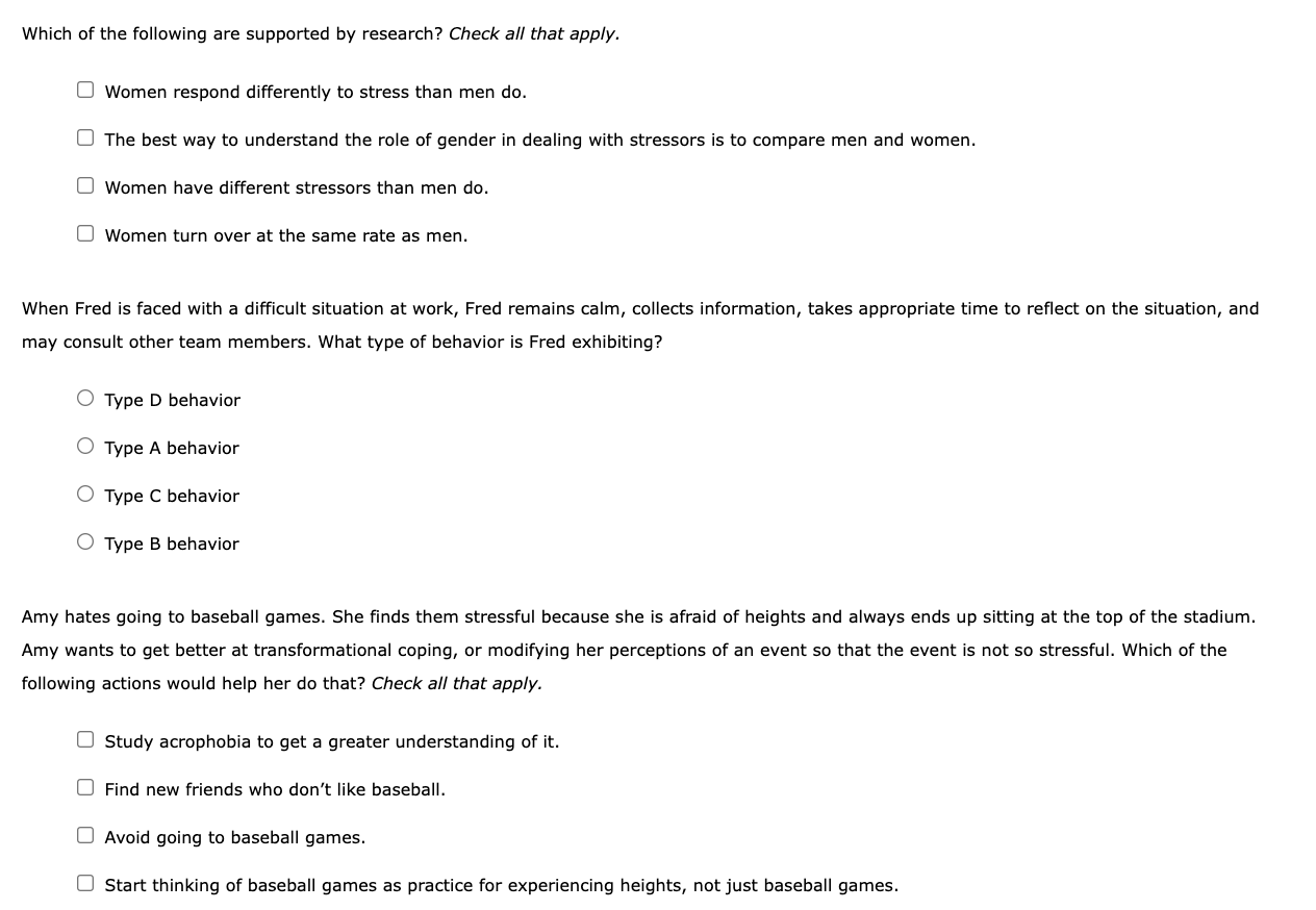 Which of the following are supported by research?