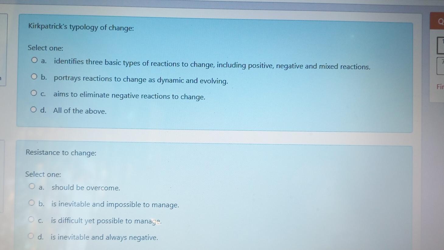 organizational change management Kirkpatrick's