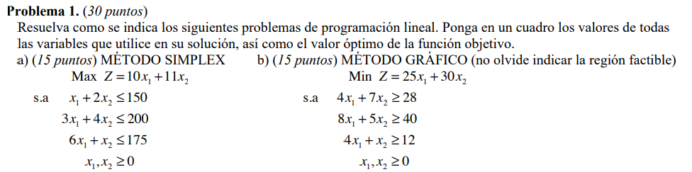 SIMPLEX METHOD b) (15 points) GRAPHICAL METHOD
