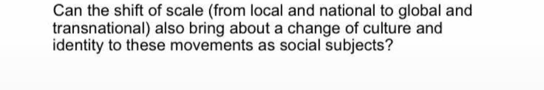 Can the shift of scale (from local and national