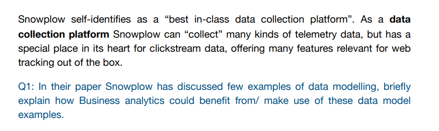 Snowplow self-identifies as a best in-class data